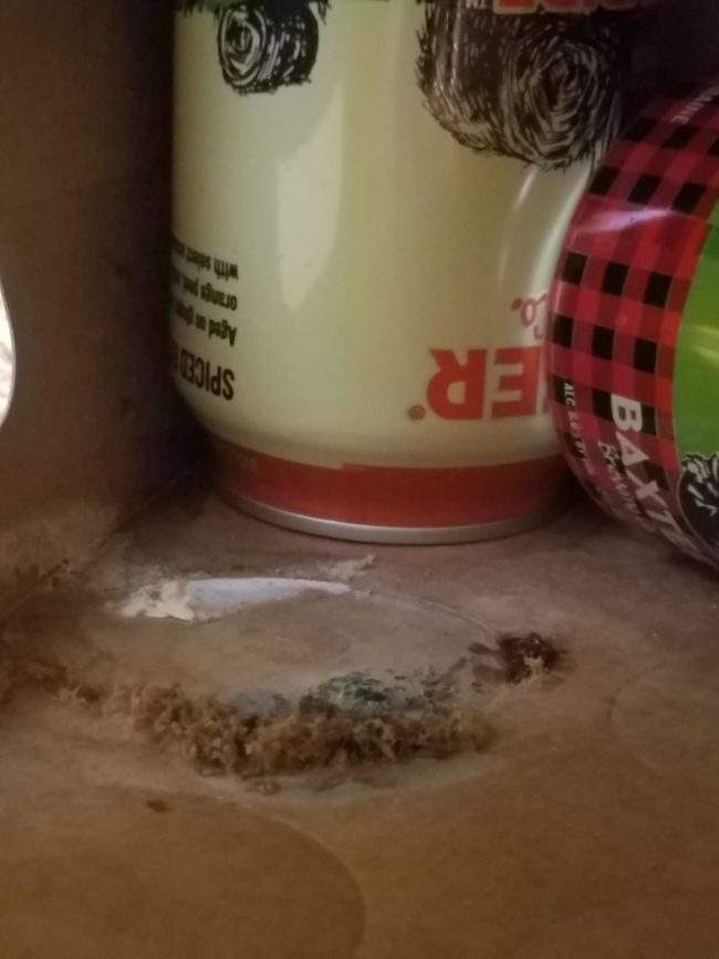 The packaging also contained large traces of mold.