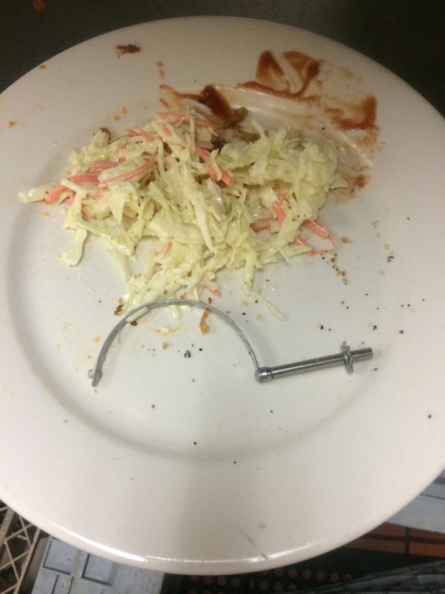 How does something that big get lost in coleslaw? 