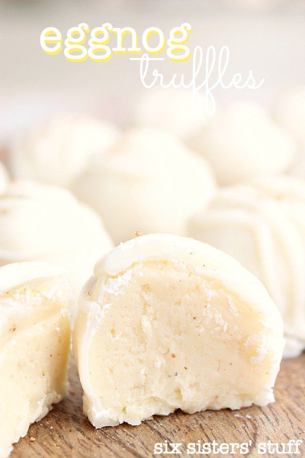 In this <a href="http://www.sixsistersstuff.com/2014/12/eggnog-truffles.html#_a5y_p=4686494" target="_blank">truffle recipe</a>, there's a bit of eggnog in every bite.