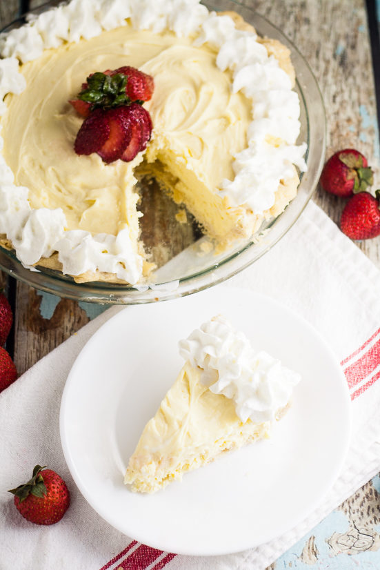 This <a href="http://www.thegraciouswife.com/white-chocolate-silk-pie-recipe/" target="_blank">white chocolate silk pie </a>would pair perfectly with coffee and fruit.