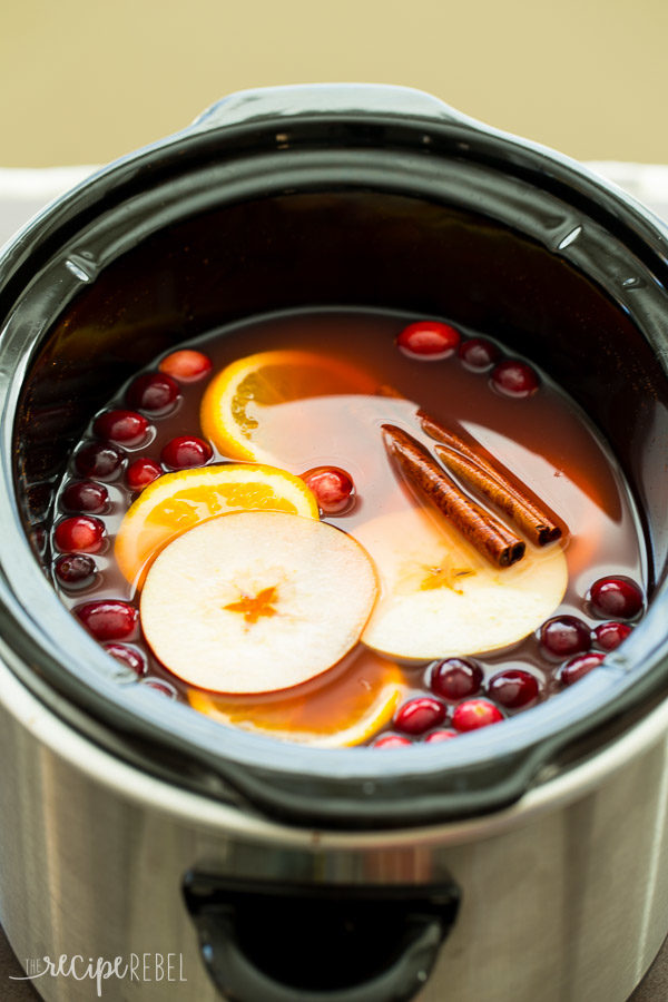 <a href="http://www.thereciperebel.com/slow-cooker-cranberry-apple-cider/" target="_blank">Cranberry apple cider</a> is sure to be a hit at holiday parties, and you can serve it straight out of your Crock-Pot.