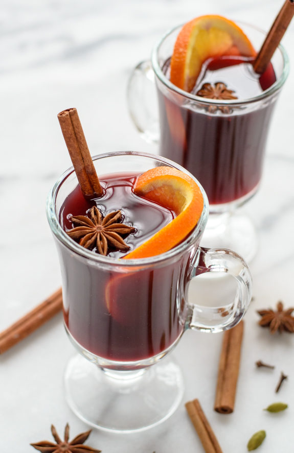 <a href="http://www.wellplated.com/spiced-wine/#_a5y_p=3054434" target="_blank">Spiced wine</a> is the perfect boozy drink for the holidays.
