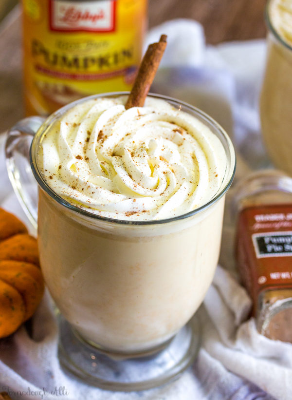 White hot chocolate offers an alternative to the traditional winter drink, and this recipe includes <a href="http://tornadoughalli.com/2016/10/slow-cooker-pumpkin-white-hot-chocolate/" target="_blank">pumpkin.</a> Yum!