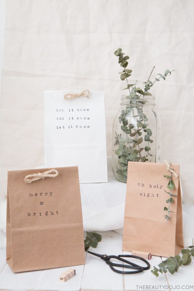 Create a simple yet elegant <a href="http://www.thebeautydojo.com/simple-paper-bag-gift-wrap/" target="_blank">gift bag</a> out of a plain old paper bag.