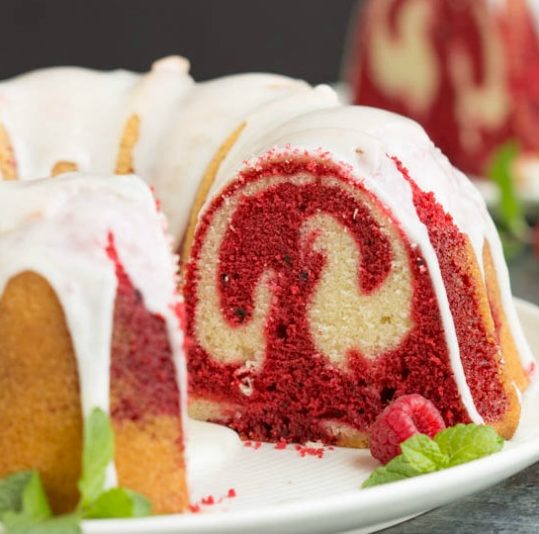 This <a href="http://www.callmepmc.com/vanilla-red-velvet-marbled-pound-cake-recipe/" target="_blank">red velvet pound cake</a> puts a tasty spin on a typically bland dessert.