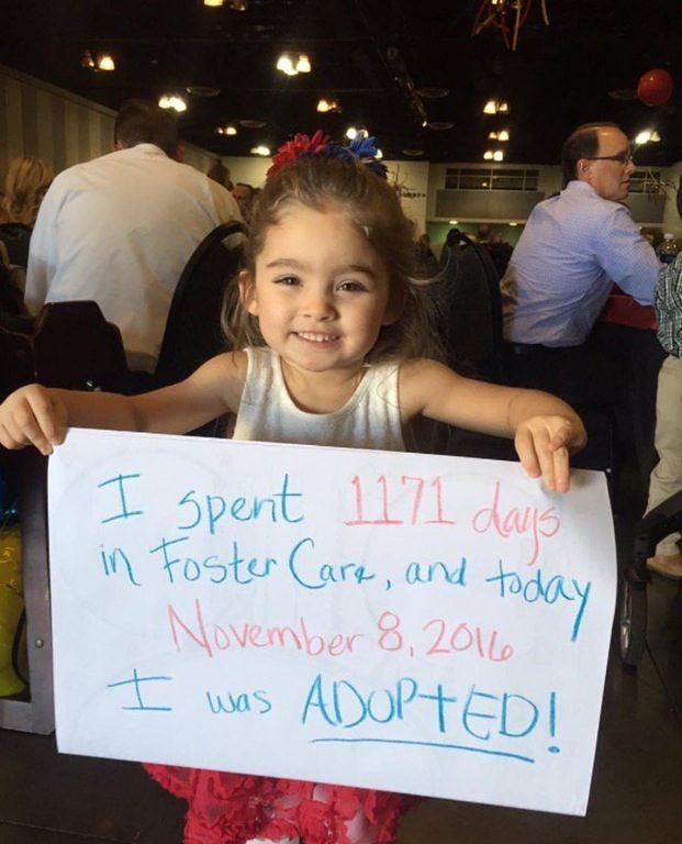 Only one day earlier, this cutie was adopted. Coincidentally, November is <a href="https://www.childwelfare.gov/topics/adoption/nam/" target="_blank">National Adoption Month</a>!