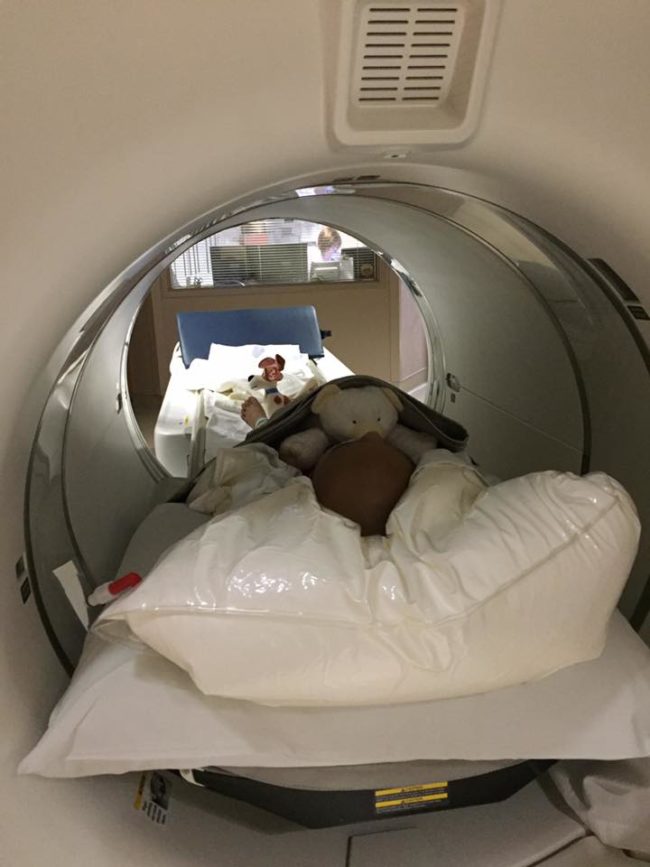 Ava Lee's plea was met with a miracle. Her PET scan, pictured here, came back clean and she was temporarily discharged from the hospital.