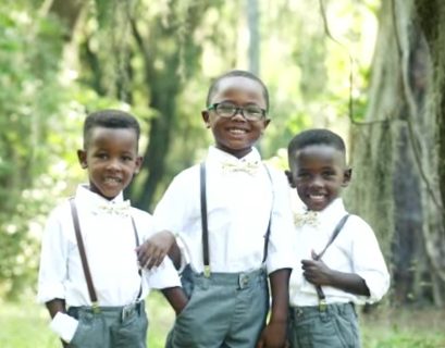 The three boys, Michael (6), Jess (5), and Camden (4) were thrilled to find a forever home with the Washingtons after spending years in foster care.