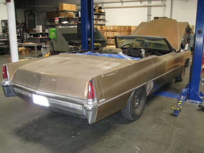 This 1969 Cadillac was built for power and speed, making it the perfect fit for housing the world's fastest hot tub.