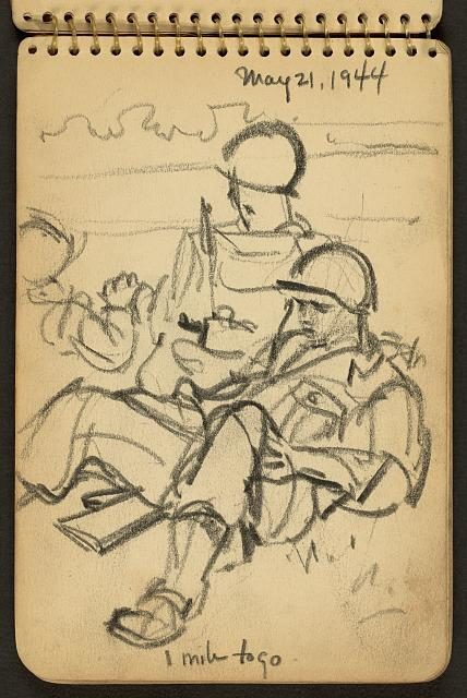 This sketch shows soldiers stationed at Fort Jackson, South Carolina.