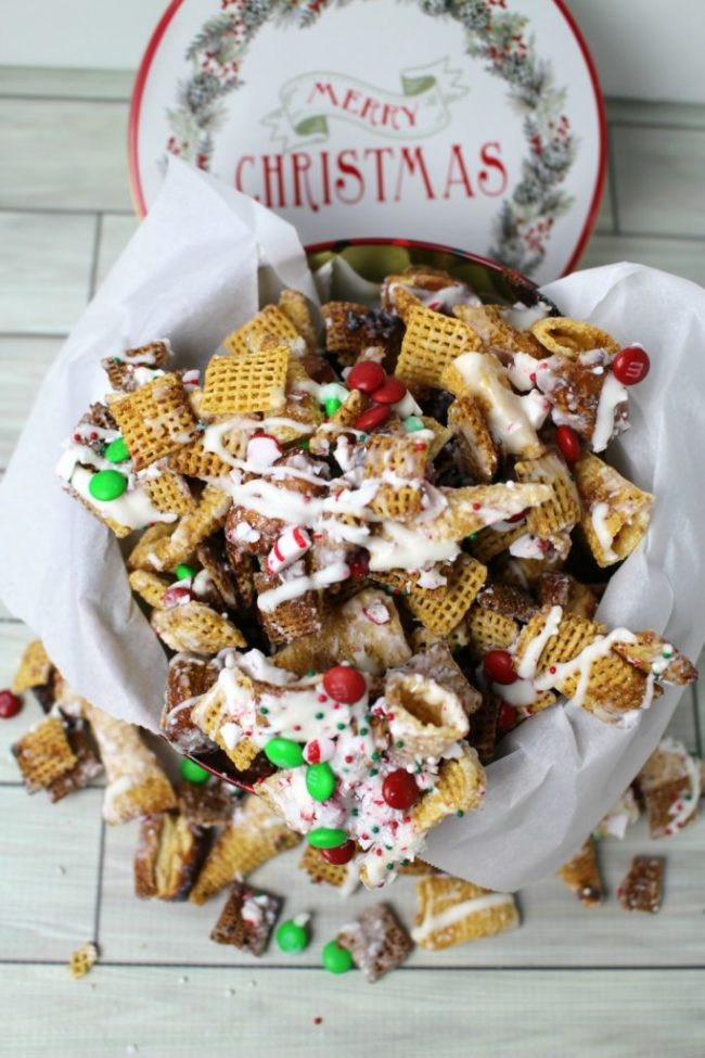Everyone loves a good holiday Chex Mix. No wonder this one is called <a href="http://princesspinkygirl.com/chex-mix-christmas-crack/" target="_blank">Christmas crack</a>!