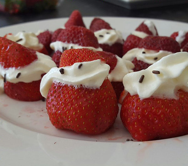 Strawberry Santas are adorable in theory, but in  practice...maybe just dip them instead.