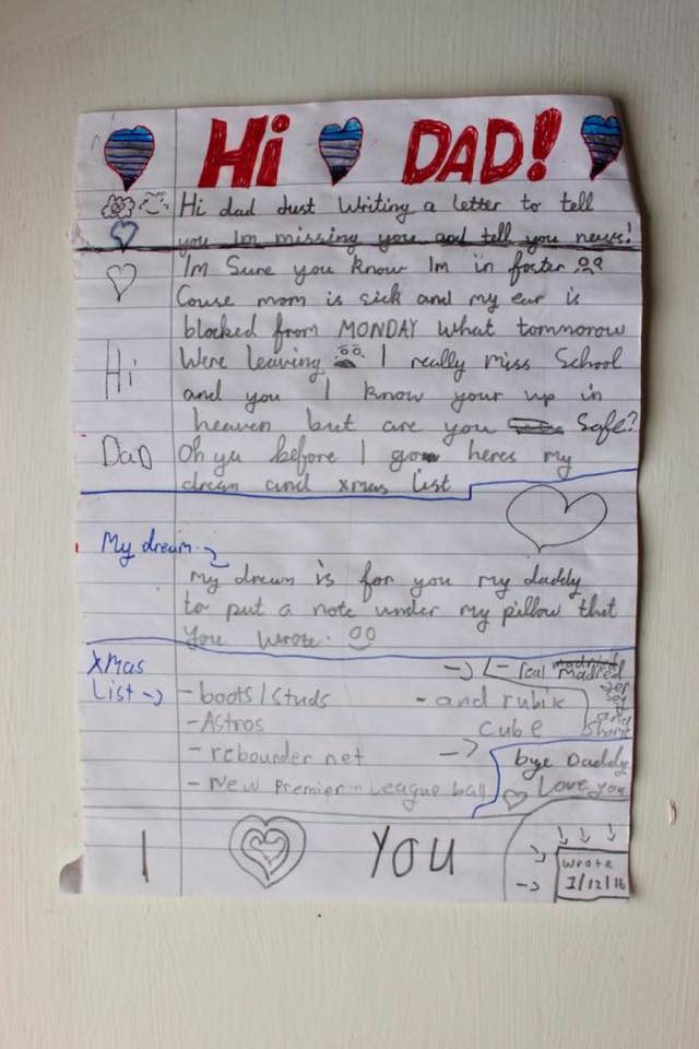 The letter, covered in hearts, was found tied to a balloon in an abandoned field. 