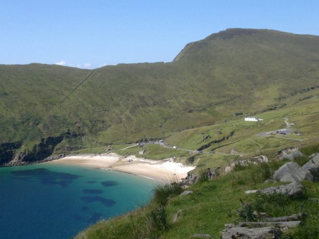 This is what Keem Bay looks like today. Achill Island is one of the most remote islands in Ireland, and a thriving village was established there in 1838. 
