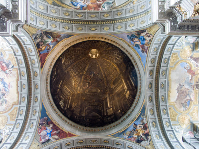 When the dome he planned to paint was scrapped, he used perspective to paint the appearance of a dome on the ceiling.